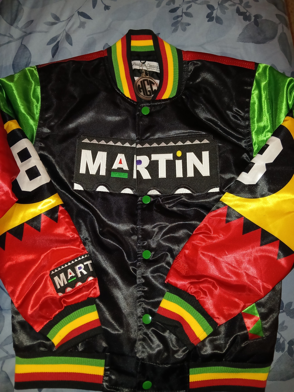 Multicolor "Martin" Satin Bomber Jacket -